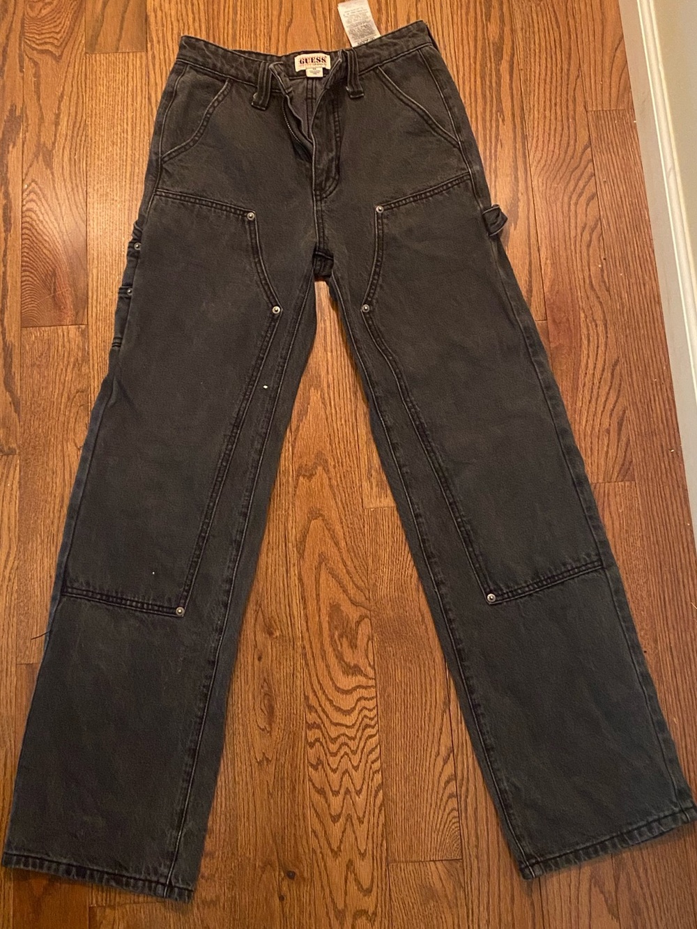 Guess Black Cargo Jeans with Utility Pockets